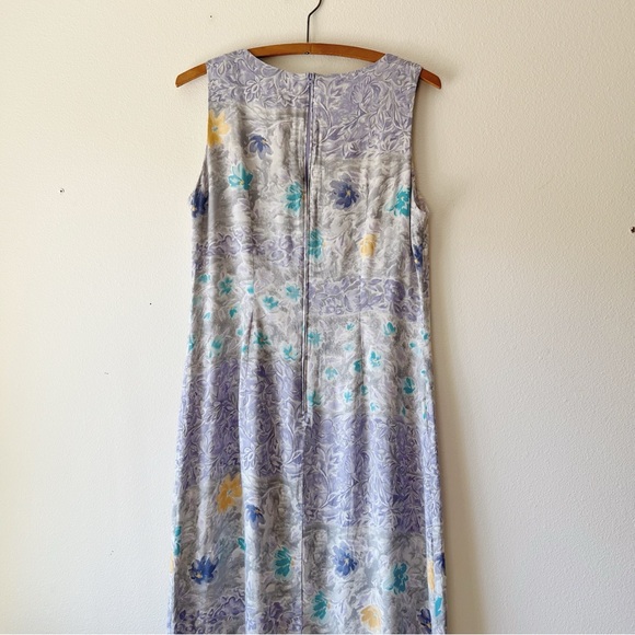 Vintage 90’s lavender sleeveless maxi floral dress size‎ 10 M - Picture 3 of 6